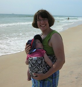 Momma and sleeping baby Evin