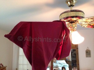 pillow case cleans ceiling fan